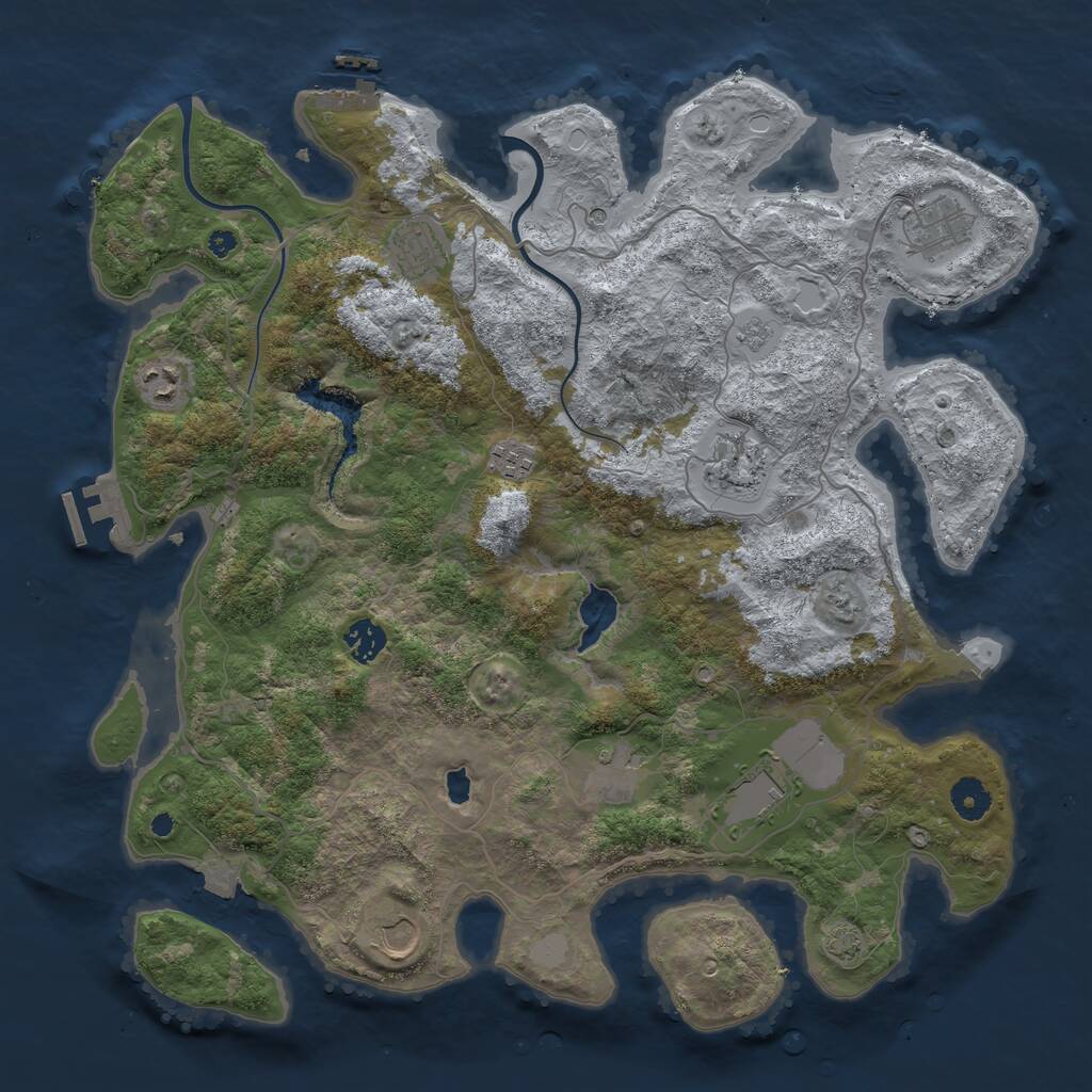 Rust Map: Procedural Map, Size: 4000, Seed: 48894033, 15 Monuments