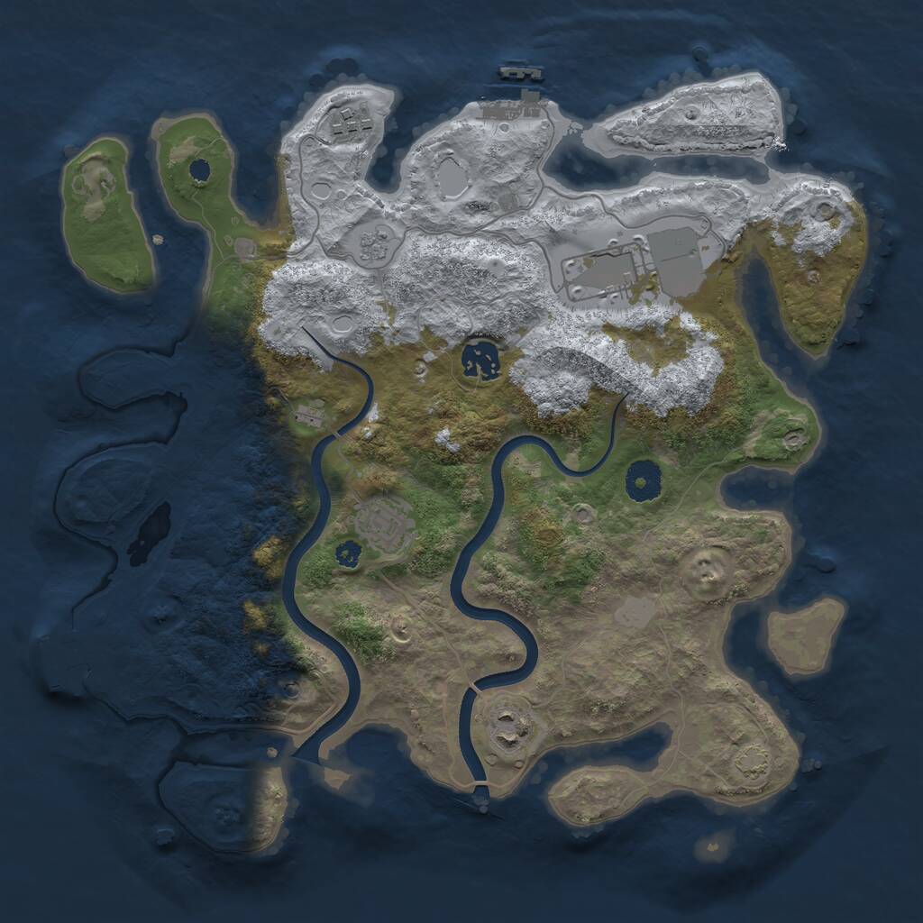 Rust Map: Procedural Map, Size: 3500, Seed: 1514442194, 11 Monuments