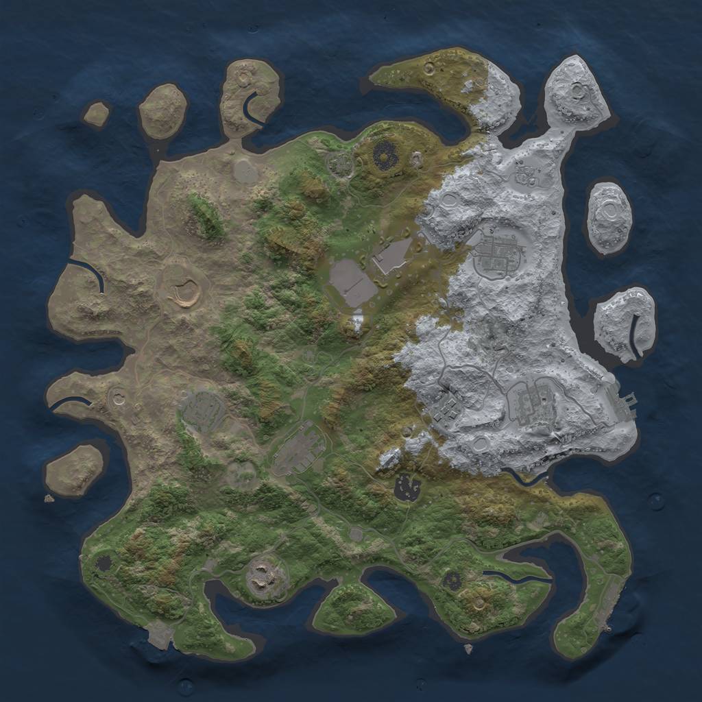 Rust Map: Procedural Map, Size: 3800, Seed: 98083118, 17 Monuments
