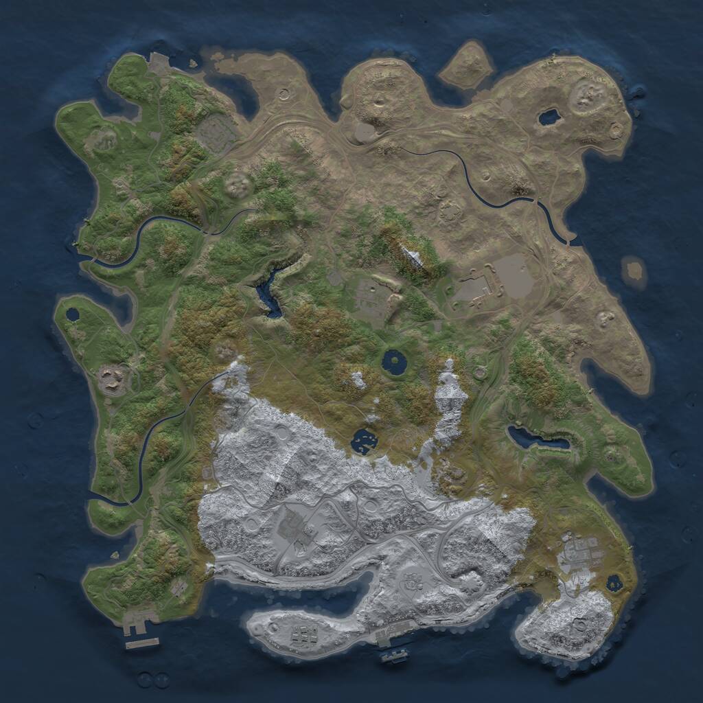 Rust Map: Procedural Map, Size: 4250, Seed: 146147957, 15 Monuments