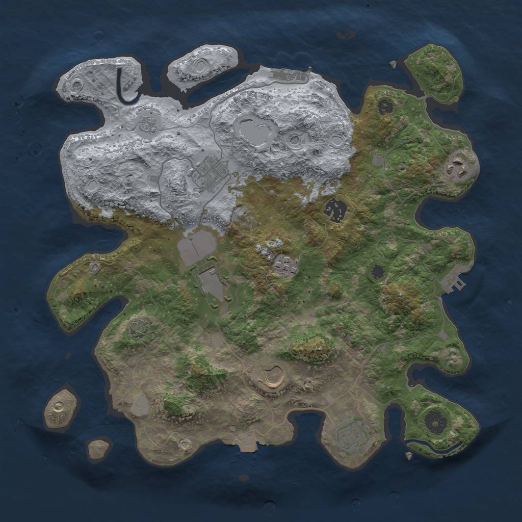 Rust Map: Procedural Map, Size: 3500, Seed: 685709666, 15 Monuments