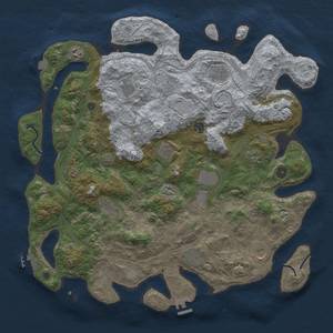 Thumbnail Rust Map: Procedural Map, Size: 4500, Seed: 516022292, 19 Monuments