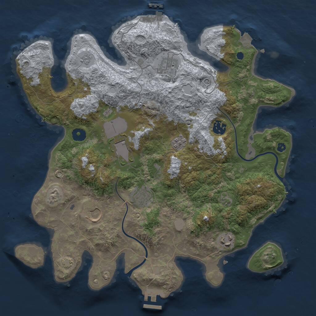 Rust Map: Procedural Map, Size: 3500, Seed: 125412412, 13 Monuments