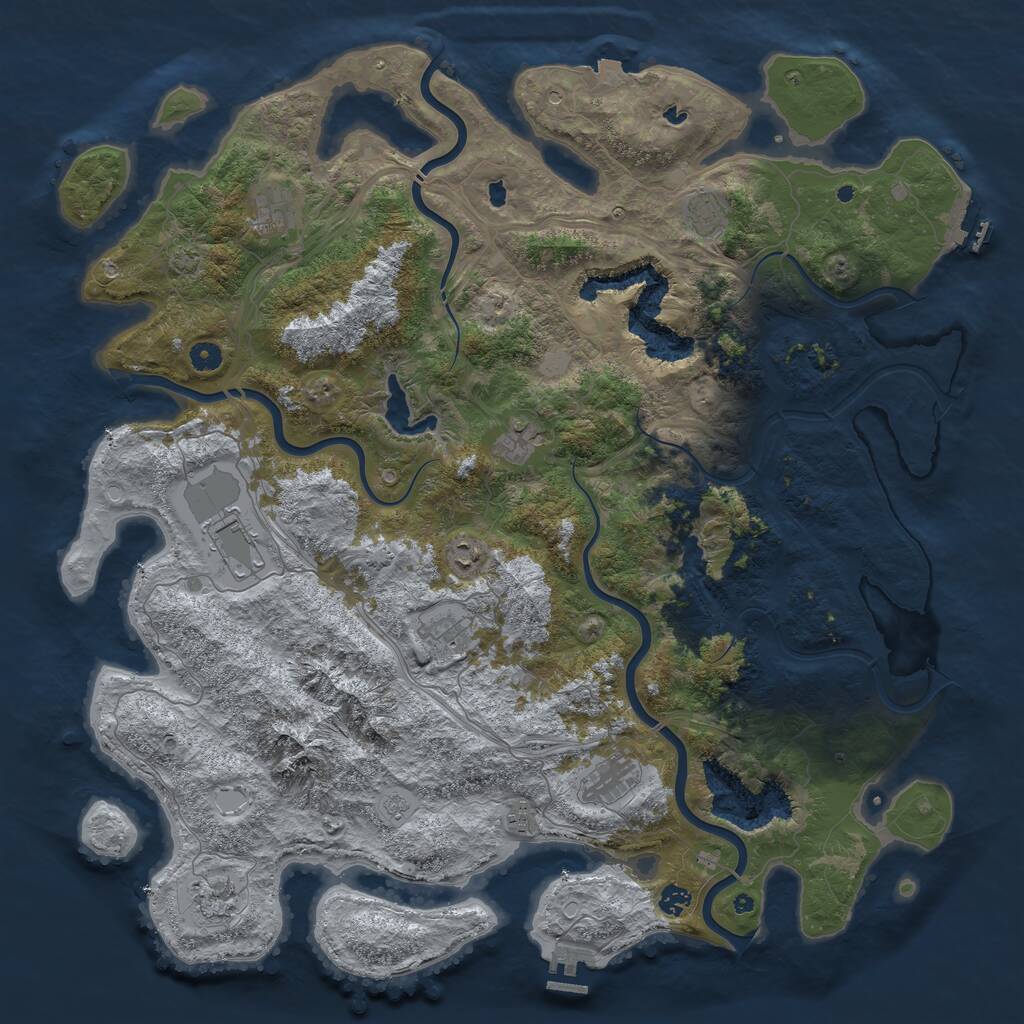 Rust Map: Procedural Map, Size: 5000, Seed: 779841631, 16 Monuments