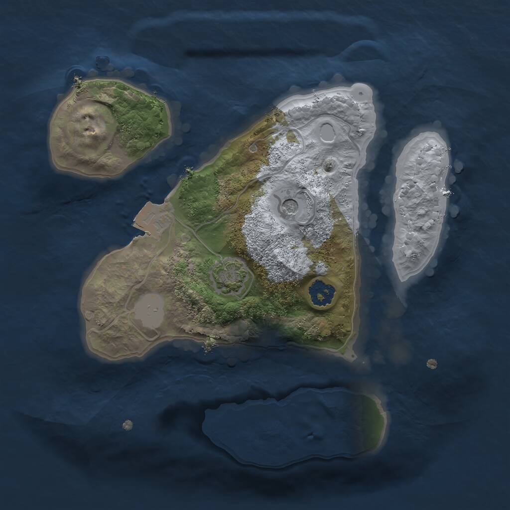 Rust Map: Procedural Map, Size: 2000, Seed: 305640, 3 Monuments