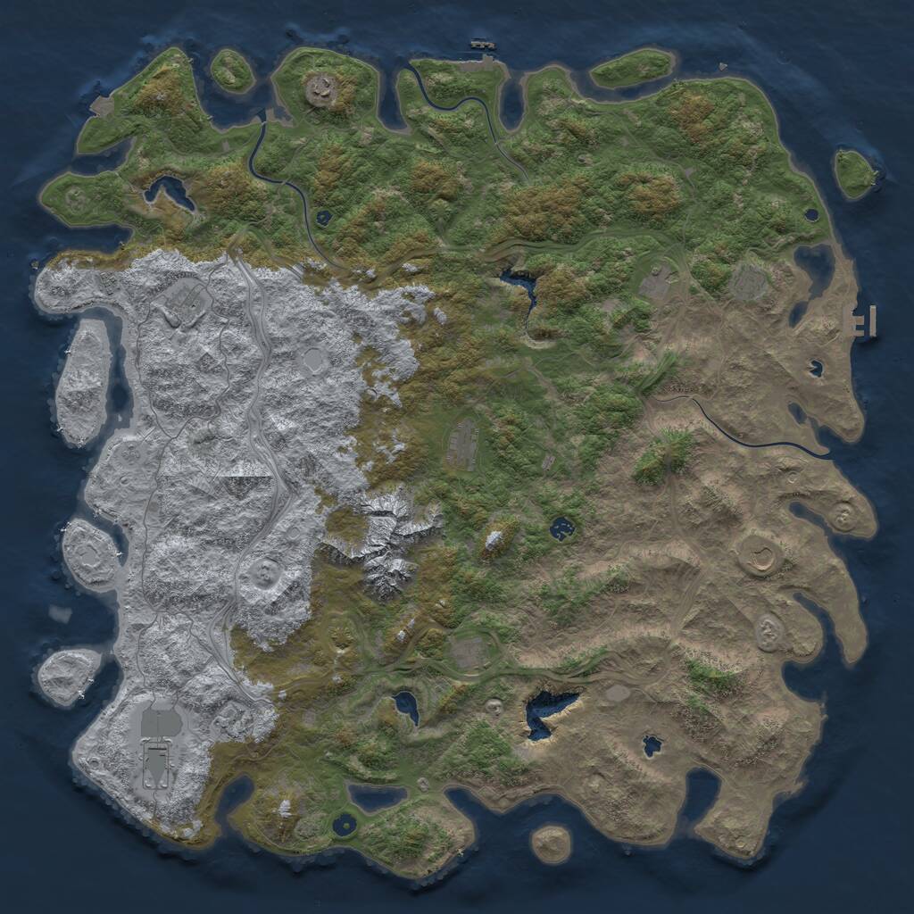 Rust Map: Procedural Map, Size: 6000, Seed: 11223344, 17 Monuments
