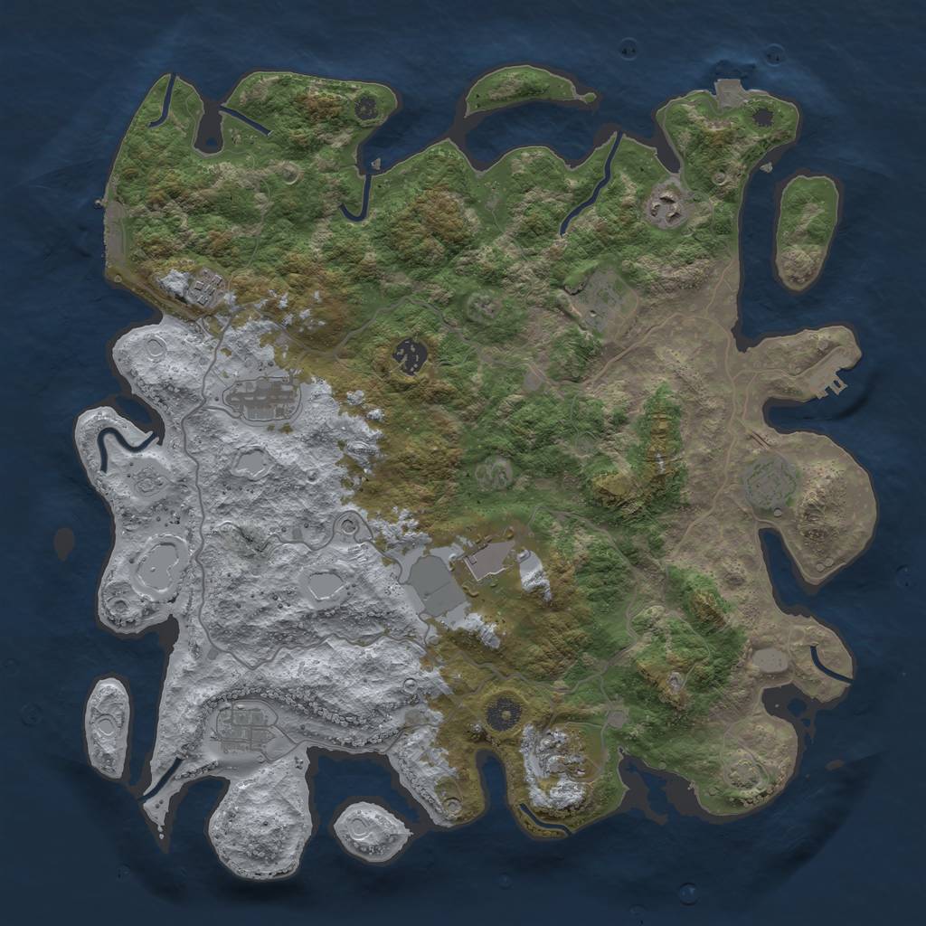 Rust Map: Procedural Map, Size: 4100, Seed: 56724563, 17 Monuments