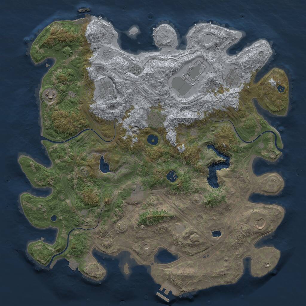 Rust Map: Procedural Map, Size: 4250, Seed: 1223968165, 15 Monuments