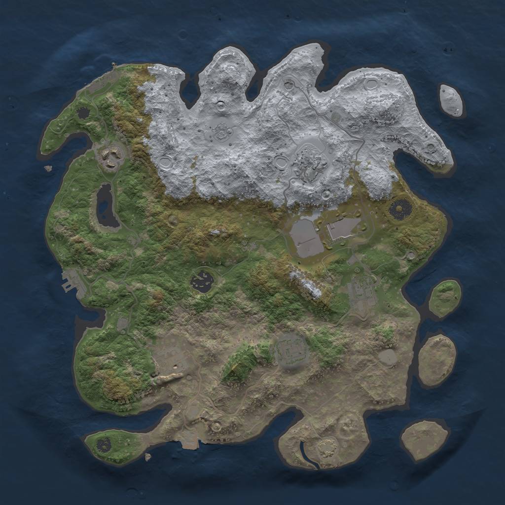 Rust Map: Procedural Map, Size: 3500, Seed: 251268245, 15 Monuments