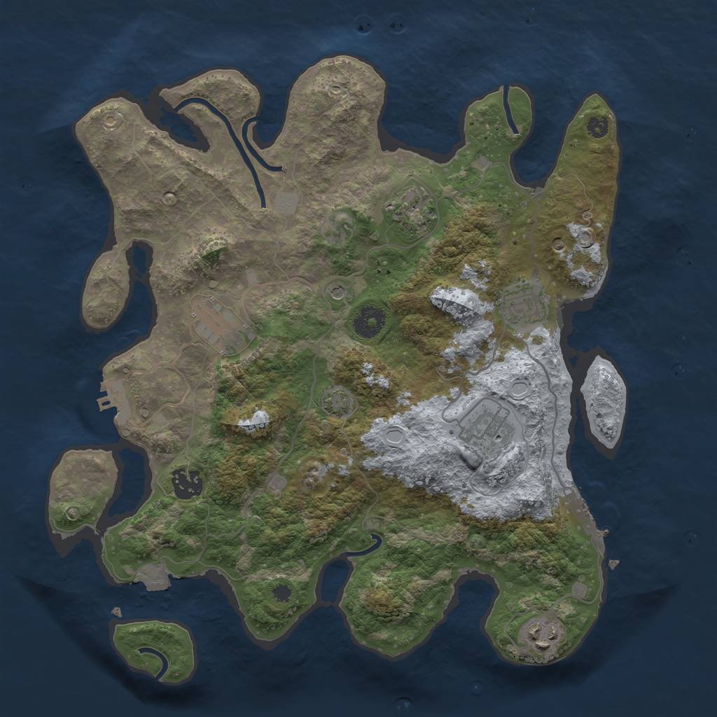 Rust Map: Procedural Map, Size: 3400, Seed: 20962895, 13 Monuments