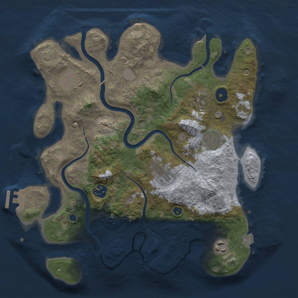 Rust Map: Procedural Map, Size: 3400, Seed: 20962895, 11 Monuments