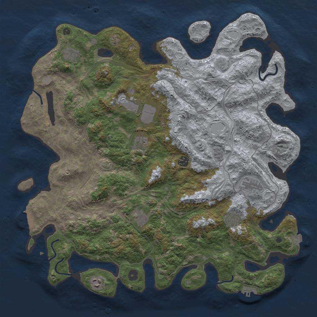 Rust Map: Procedural Map, Size: 4500, Seed: 61239, 17 Monuments
