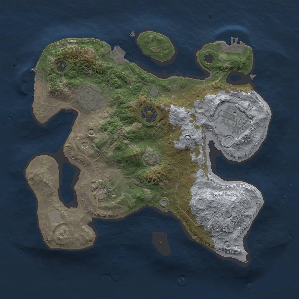 Rust Map: Procedural Map, Size: 2750, Seed: 2056289119, 10 Monuments
