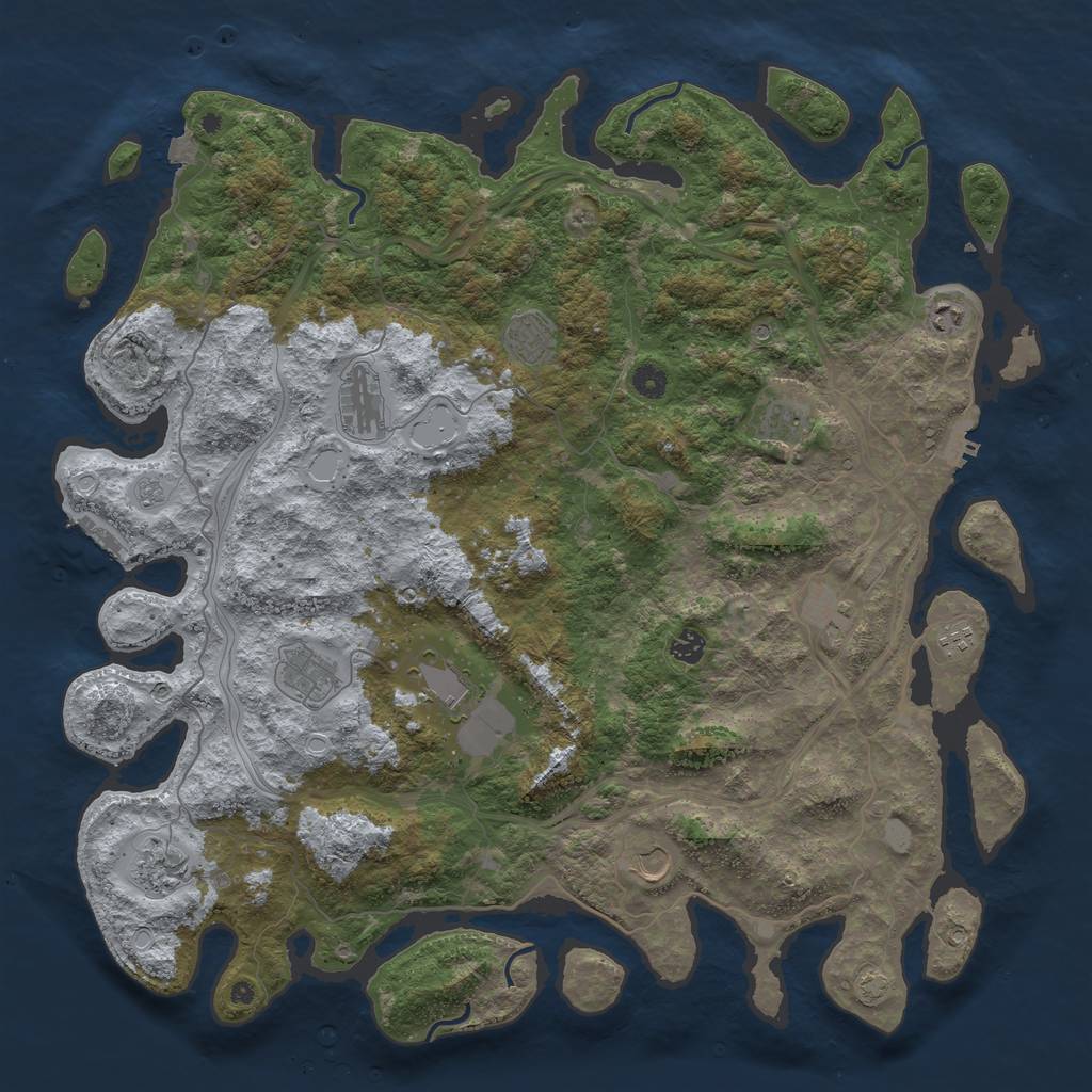 Rust Map: Procedural Map, Size: 4800, Seed: 898201879, 19 Monuments