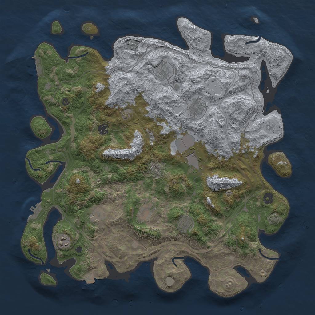 Rust Map: Procedural Map, Size: 4250, Seed: 998056, 17 Monuments