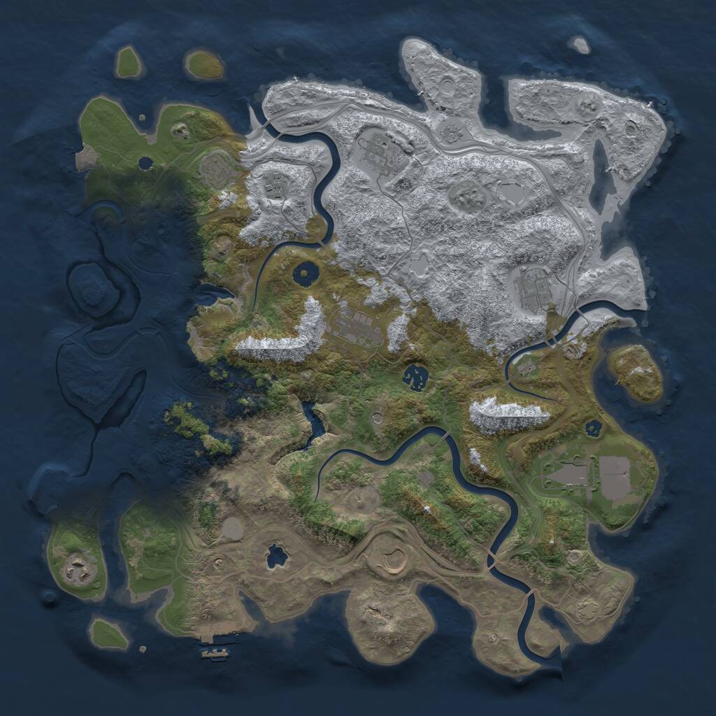 Rust Map: Procedural Map, Size: 4250, Seed: 998056, 15 Monuments