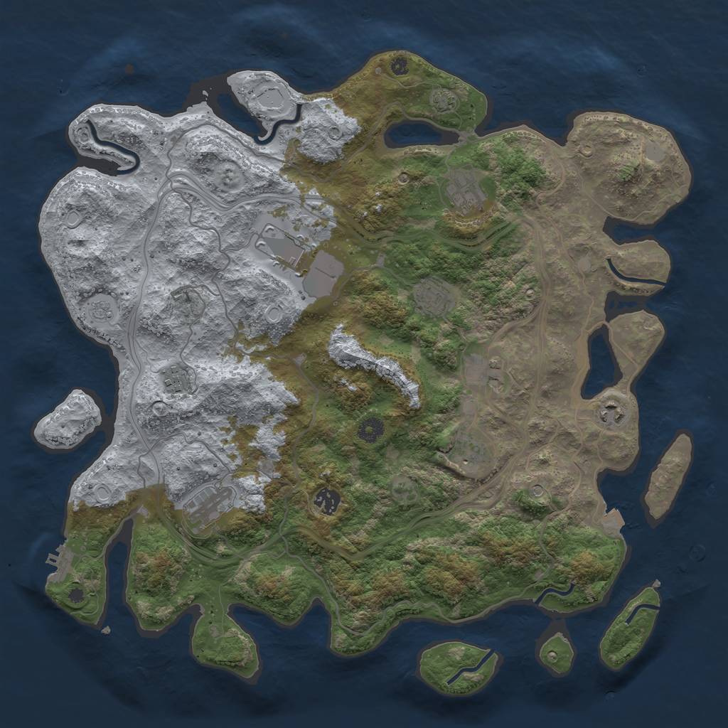 Rust Map: Procedural Map, Size: 4250, Seed: 2110756464, 16 Monuments