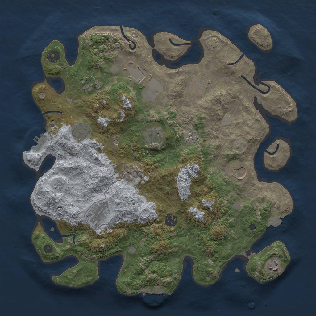 Rust Map: Procedural Map, Size: 3750, Seed: 230803003, 18 Monuments