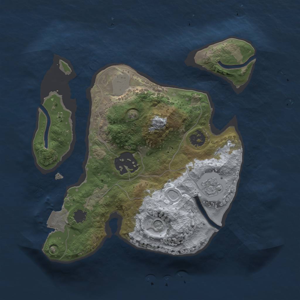 Rust Map: Procedural Map, Size: 2000, Seed: 199987, 6 Monuments