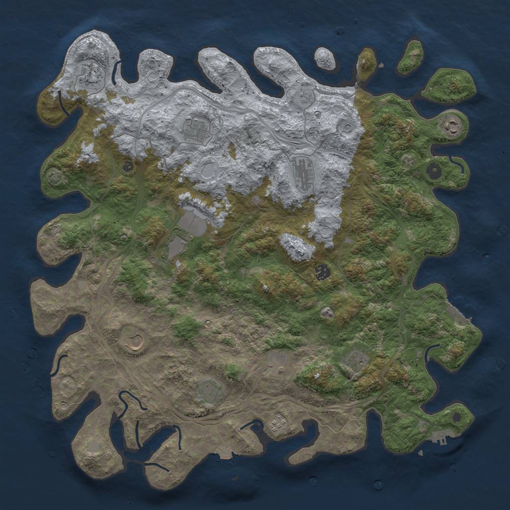 Rust Map: Procedural Map, Size: 4800, Seed: 507105807, 19 Monuments