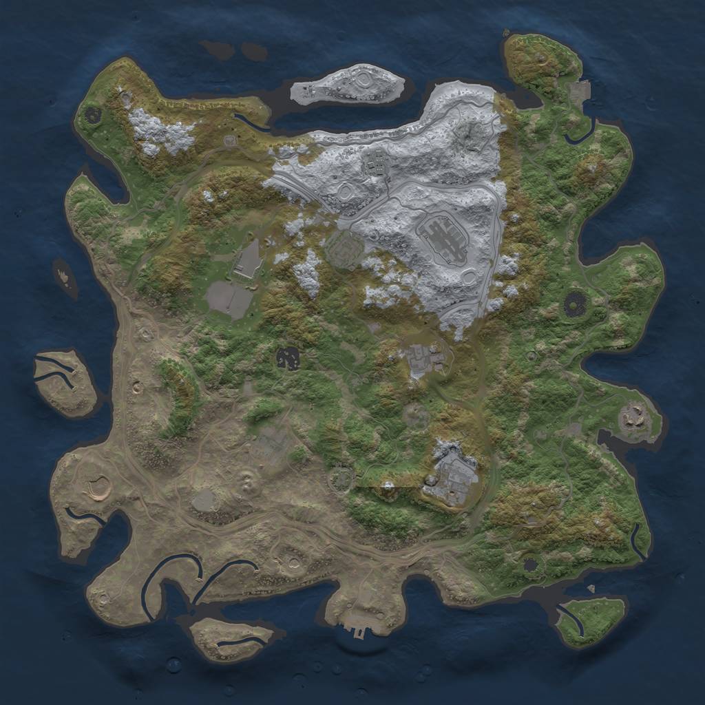 Rust Map: Procedural Map, Size: 4250, Seed: 2691, 16 Monuments