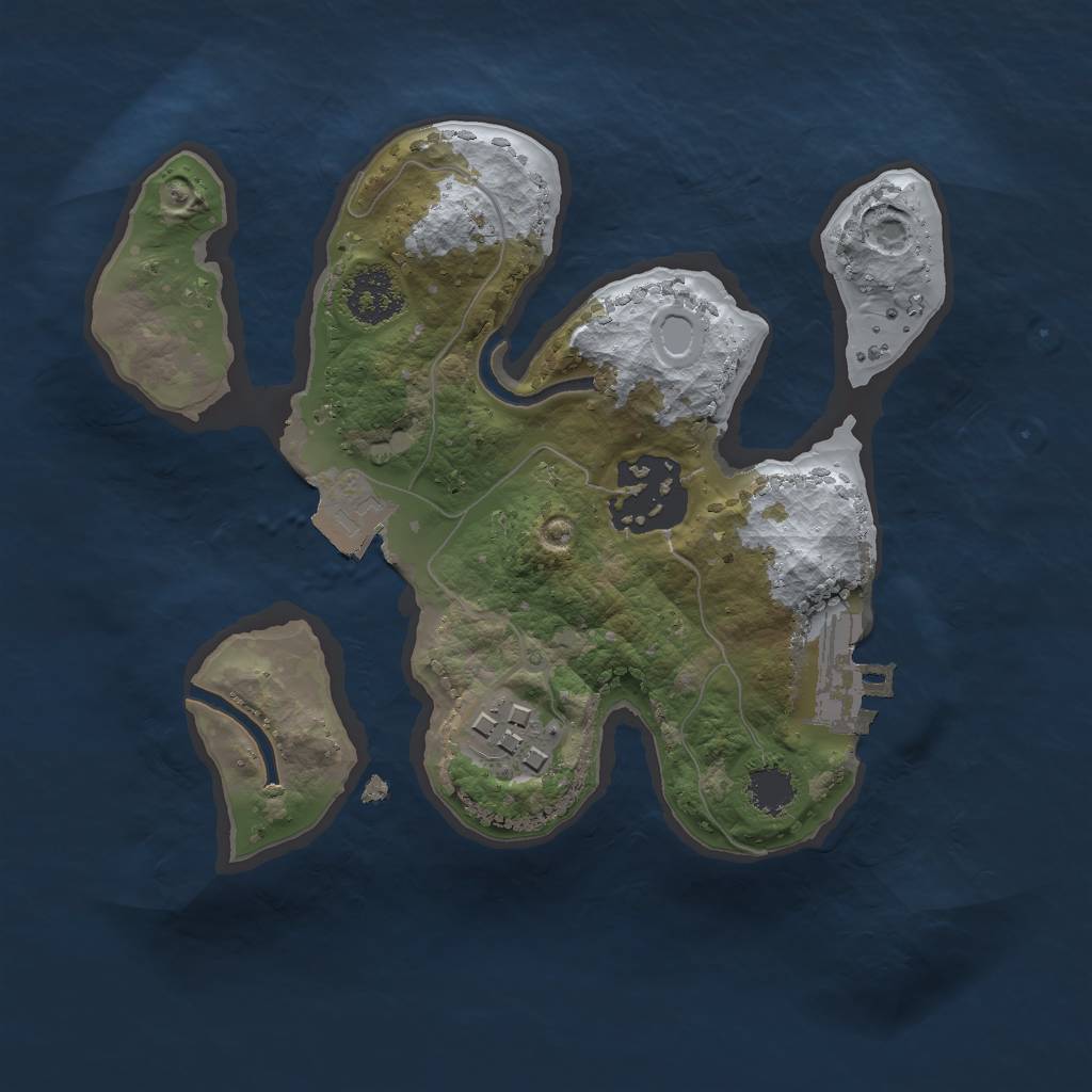 Rust Map: Procedural Map, Size: 2000, Seed: 791698722, 6 Monuments