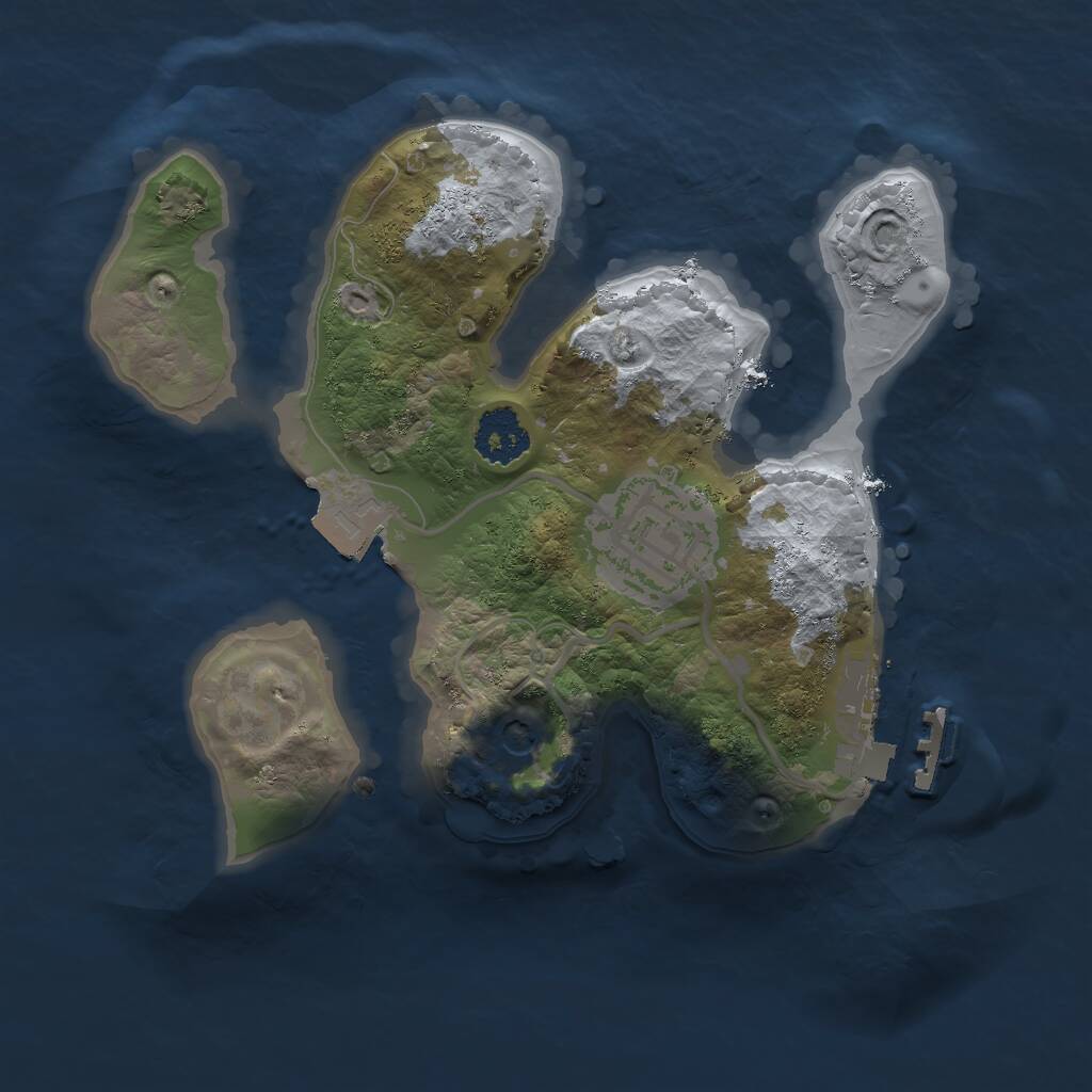 Rust Map: Procedural Map, Size: 2000, Seed: 791698722, 4 Monuments