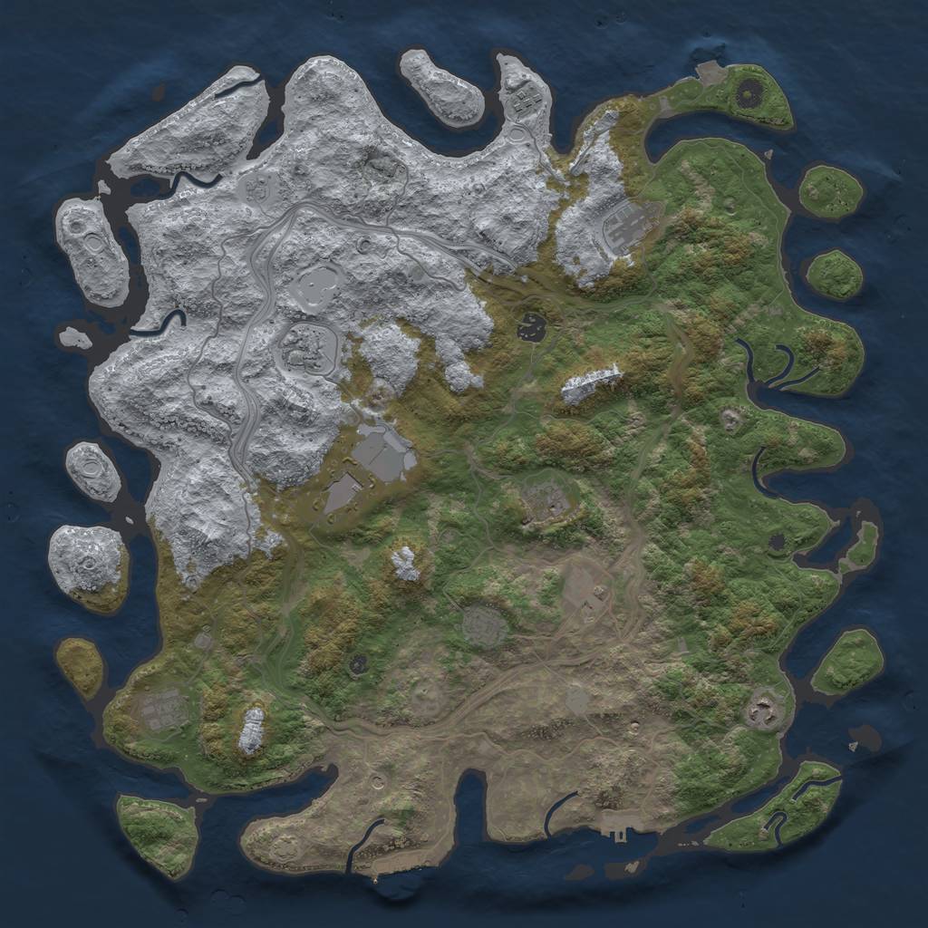 Rust Map: Procedural Map, Size: 4800, Seed: 2021138849, 18 Monuments