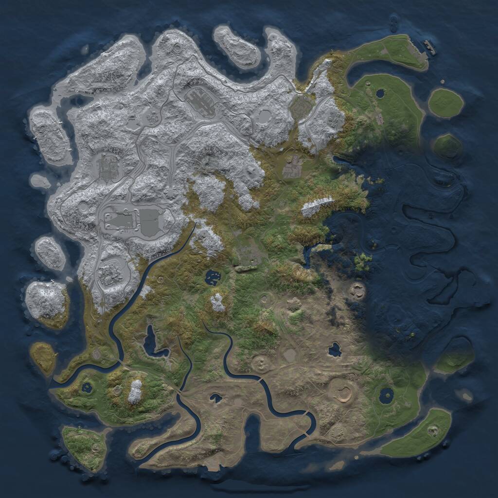 Rust Map: Procedural Map, Size: 4800, Seed: 2021138849, 17 Monuments