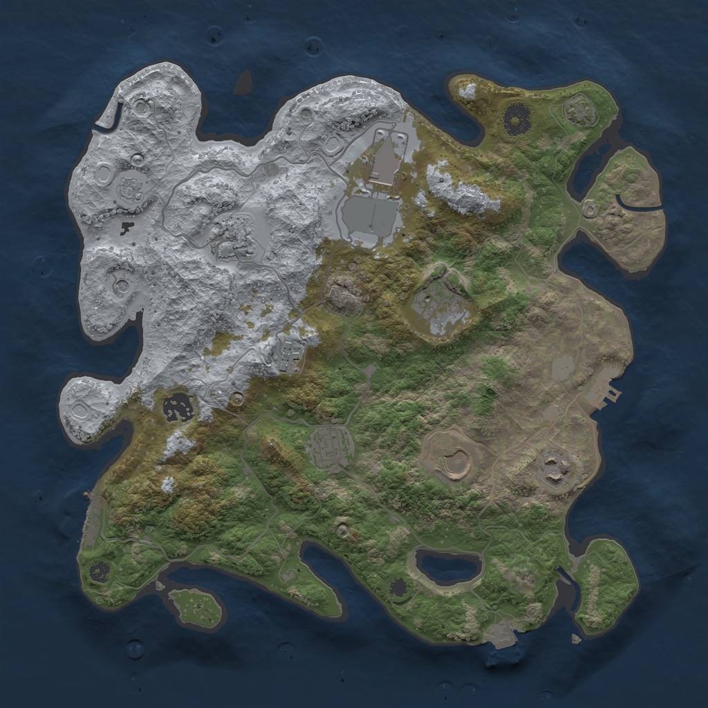 Rust Map: Procedural Map, Size: 3500, Seed: 1489891500, 16 Monuments
