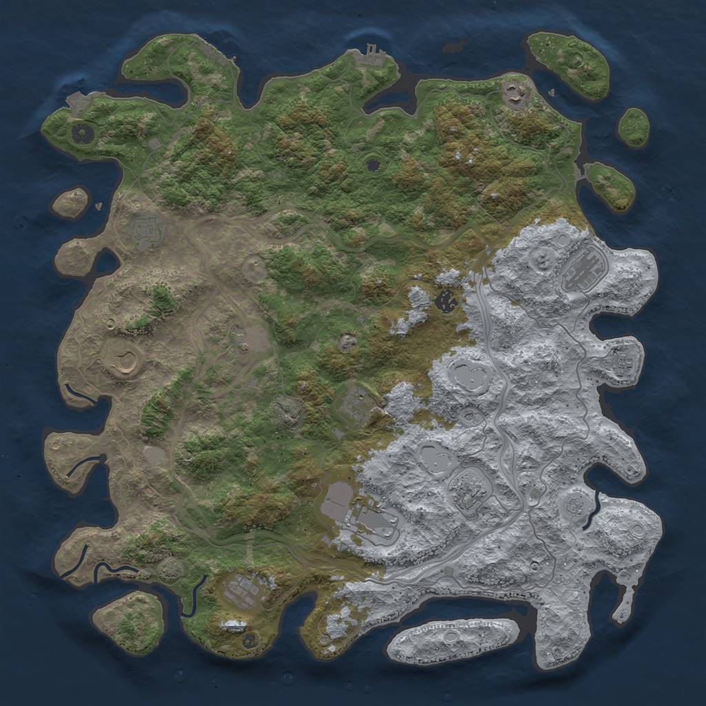 Rust Map: Procedural Map, Size: 4800, Seed: 19696123, 19 Monuments