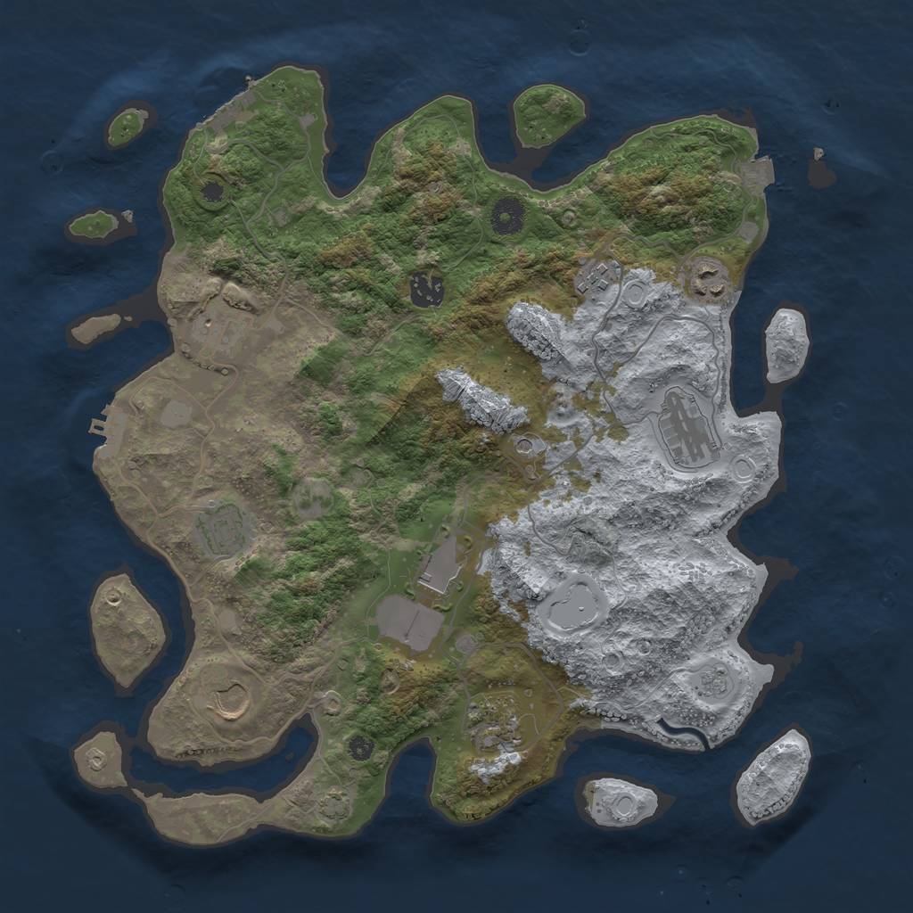 Rust Map: Procedural Map, Size: 3750, Seed: 1137946356, 17 Monuments