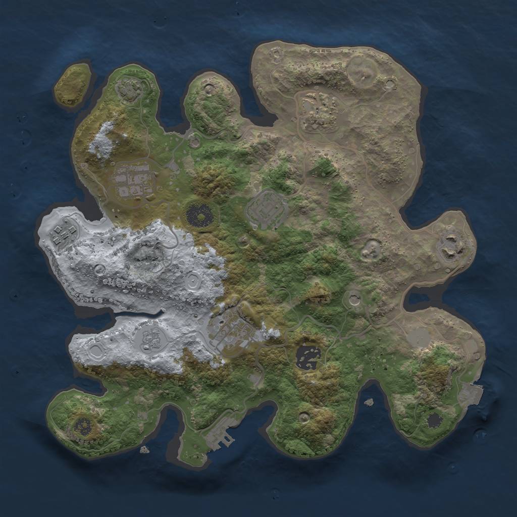 Rust Map: Procedural Map, Size: 3000, Seed: 2018987237, 14 Monuments