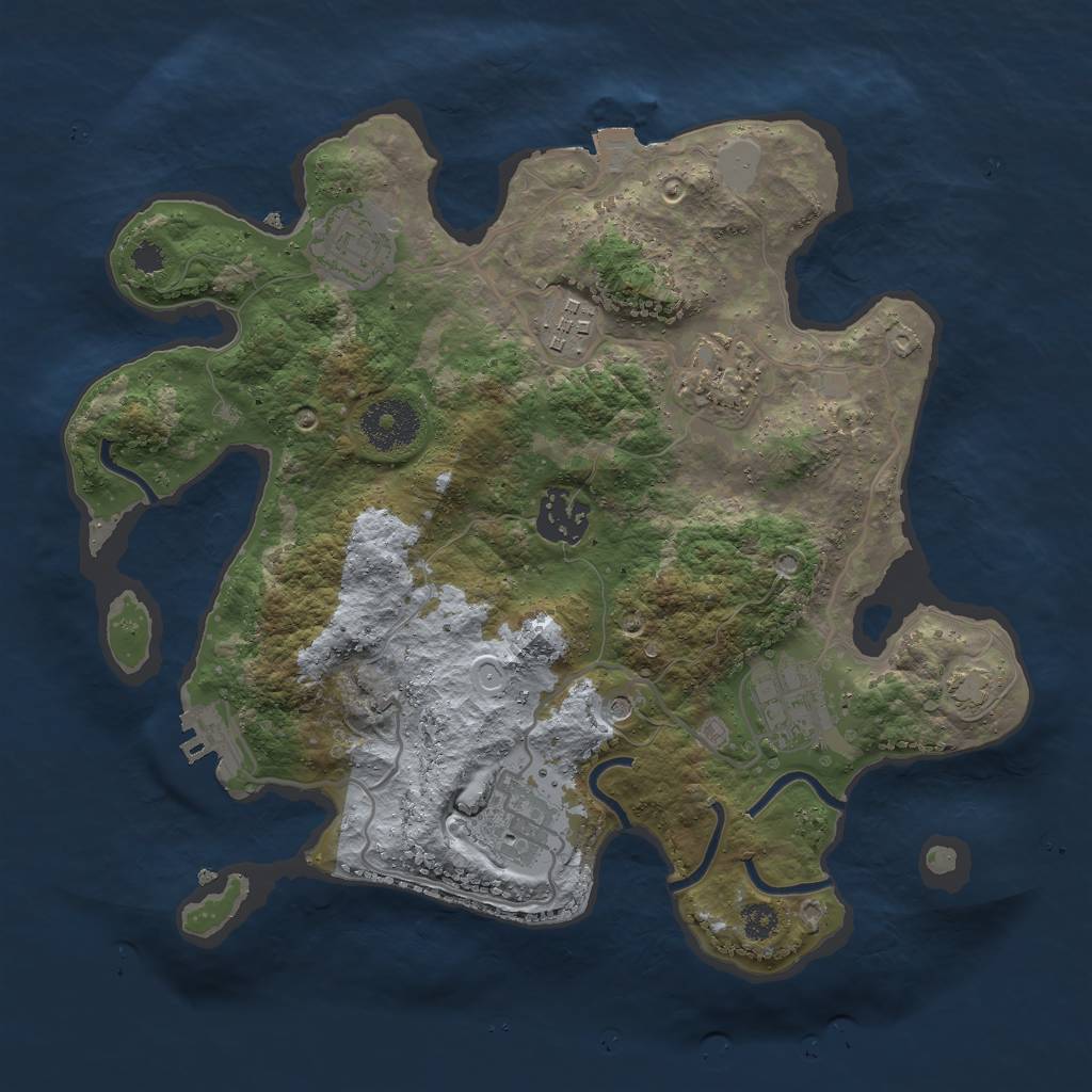 Rust Map: Procedural Map, Size: 3000, Seed: 15821, 12 Monuments