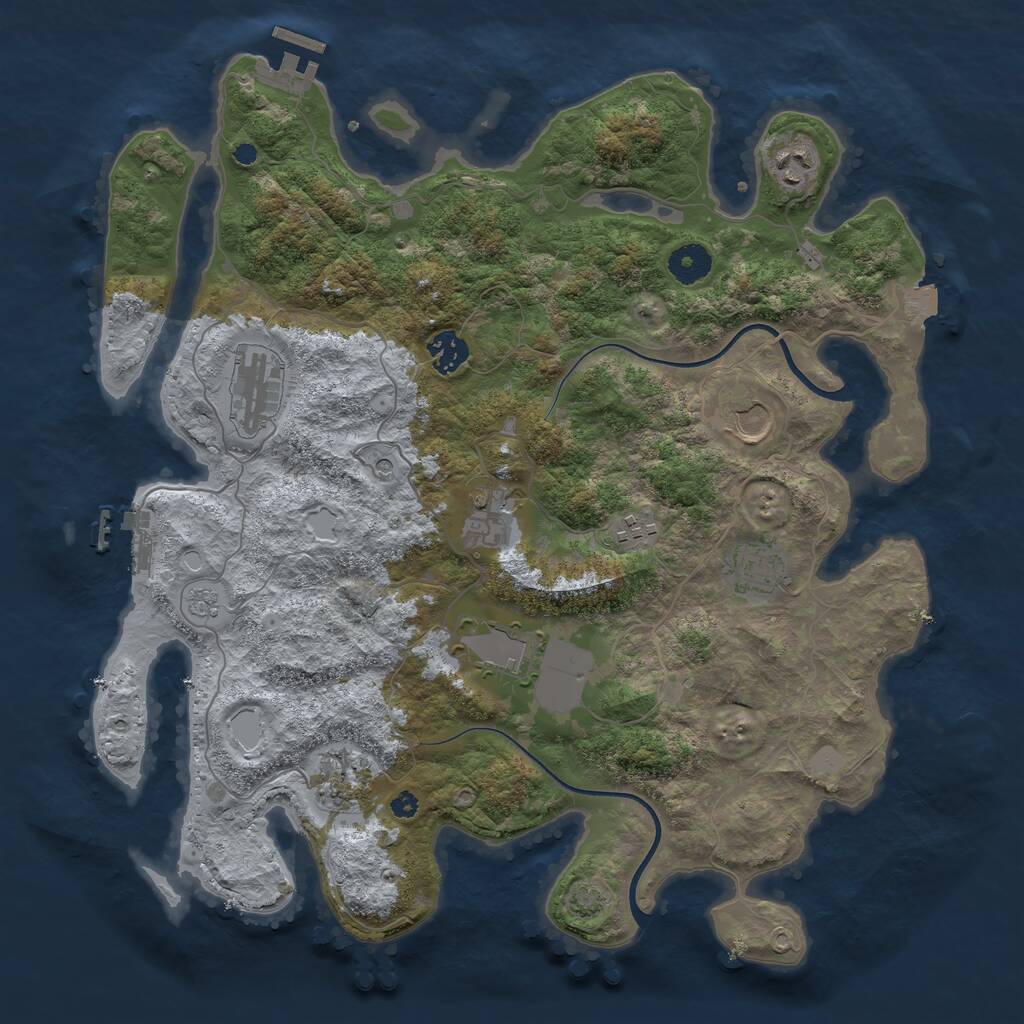 Rust Map: Procedural Map, Size: 3800, Seed: 54337305, 15 Monuments