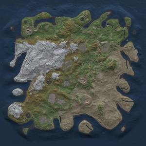 Thumbnail Rust Map: Procedural Map, Size: 4100, Seed: 46432, 16 Monuments