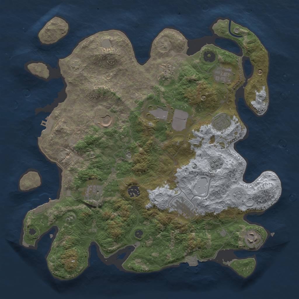 Rust Map: Procedural Map, Size: 3750, Seed: 149350181, 18 Monuments