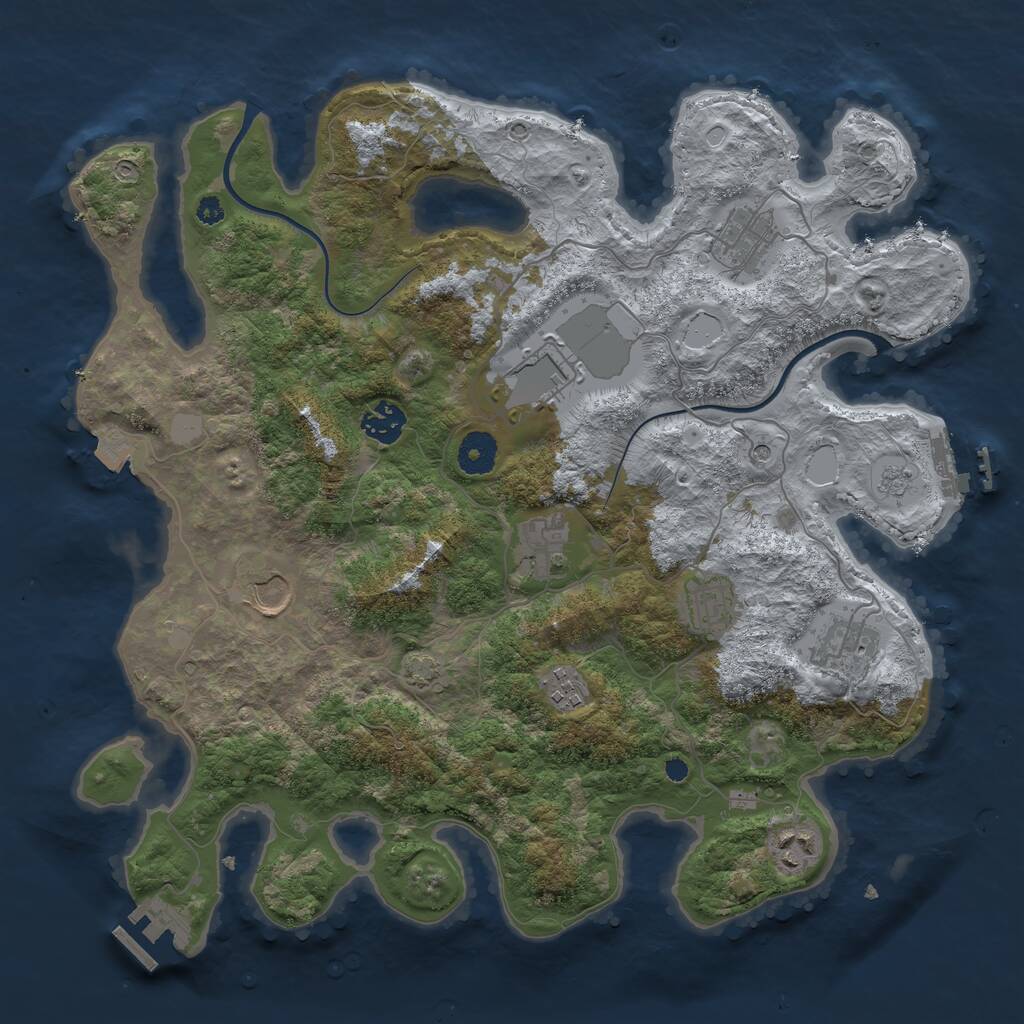 Rust Map: Procedural Map, Size: 3700, Seed: 787395956, 15 Monuments