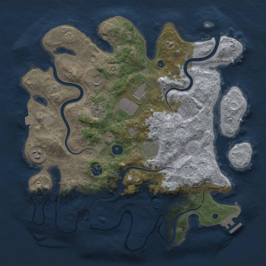 Rust Map: Procedural Map, Size: 3700, Seed: 29460206, 11 Monuments