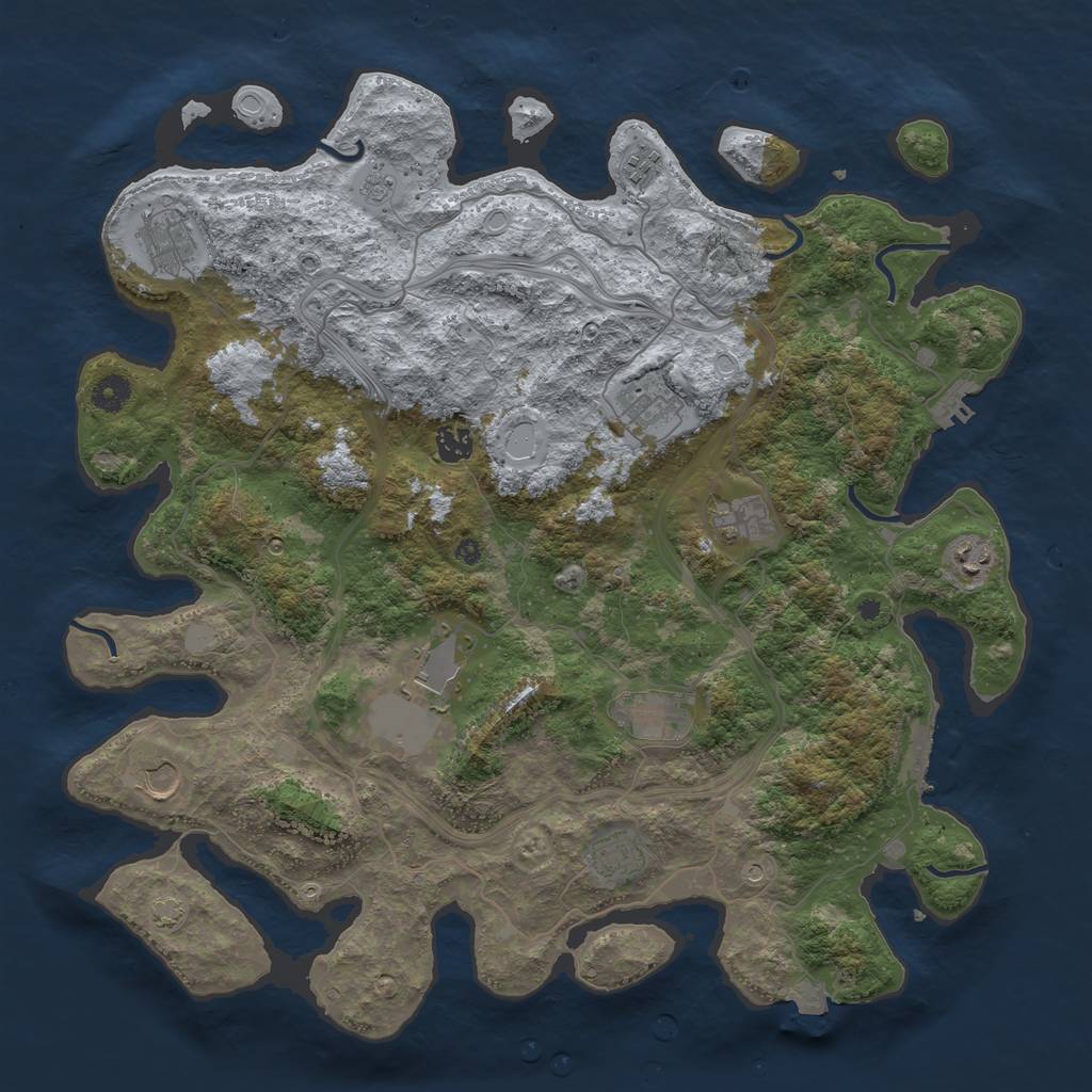 Rust Map: Procedural Map, Size: 4300, Seed: 40018485, 18 Monuments
