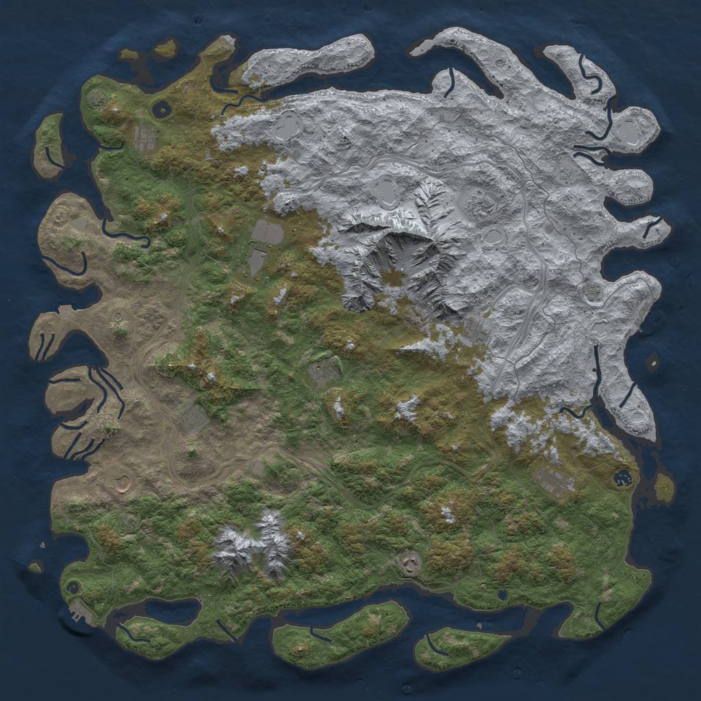 Rust Map: Procedural Map, Size: 6000, Seed: 20230909, 19 Monuments