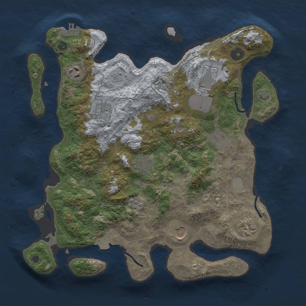 Rust Map: Procedural Map, Size: 3500, Seed: 83416457, 15 Monuments