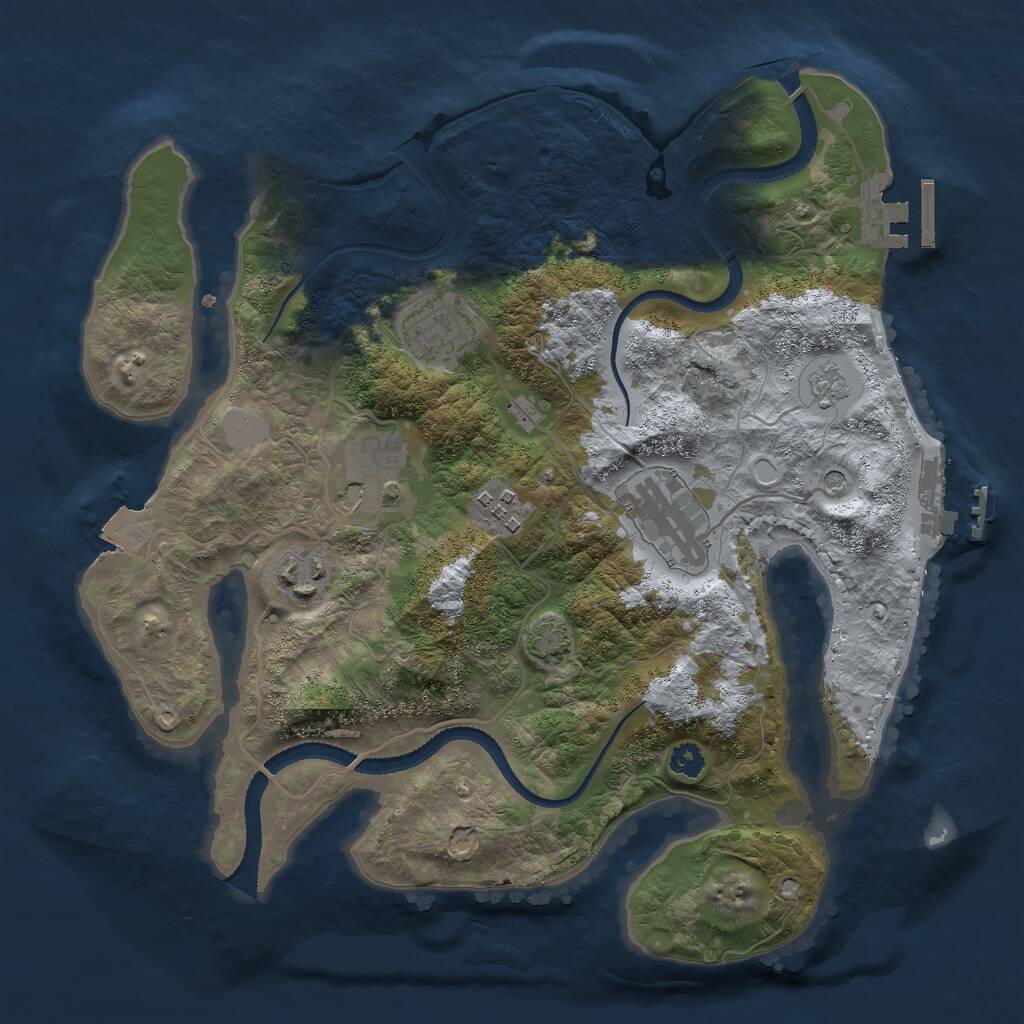 Rust Map: Procedural Map, Size: 3000, Seed: 94624, 11 Monuments
