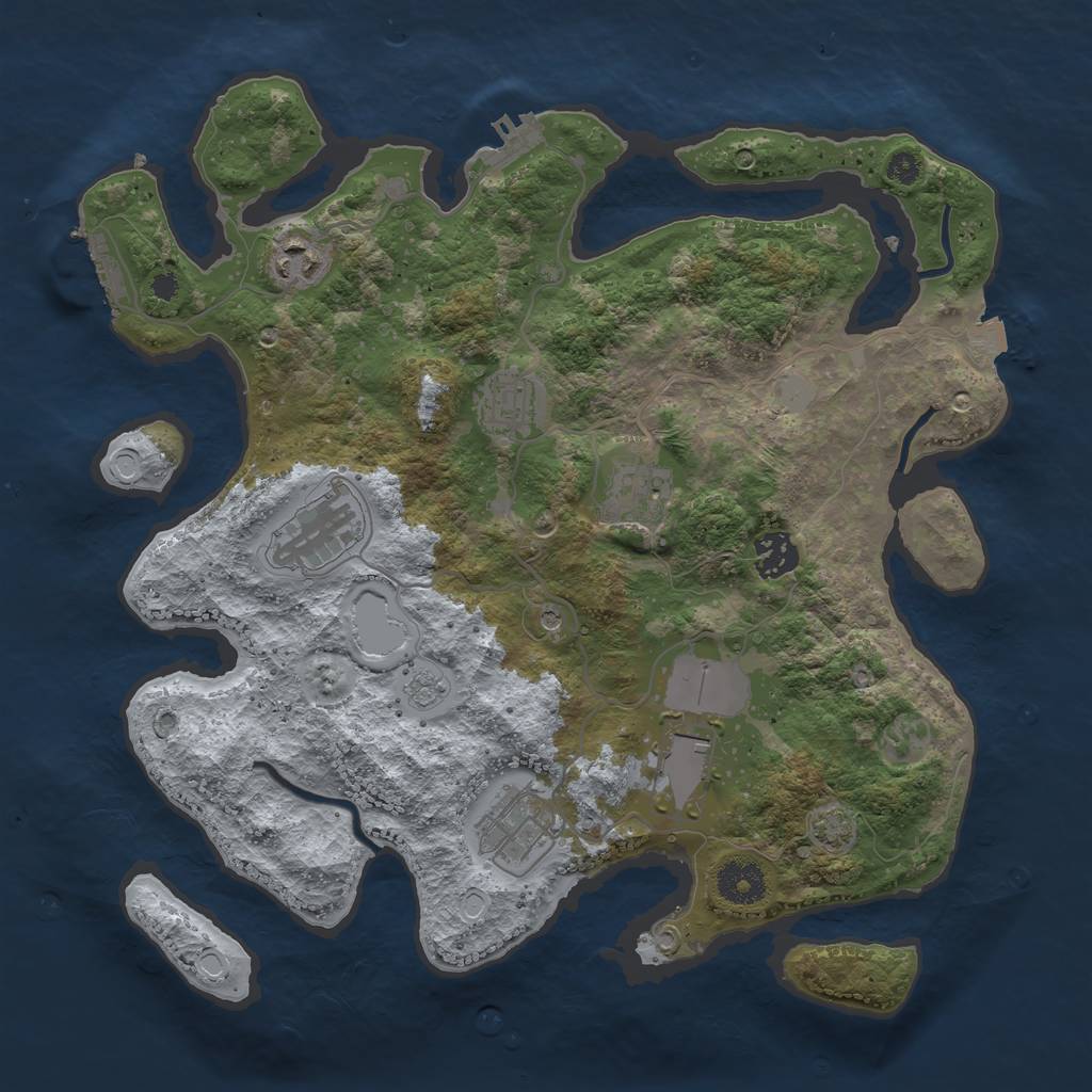 Rust Map: Procedural Map, Size: 3500, Seed: 95218508, 15 Monuments