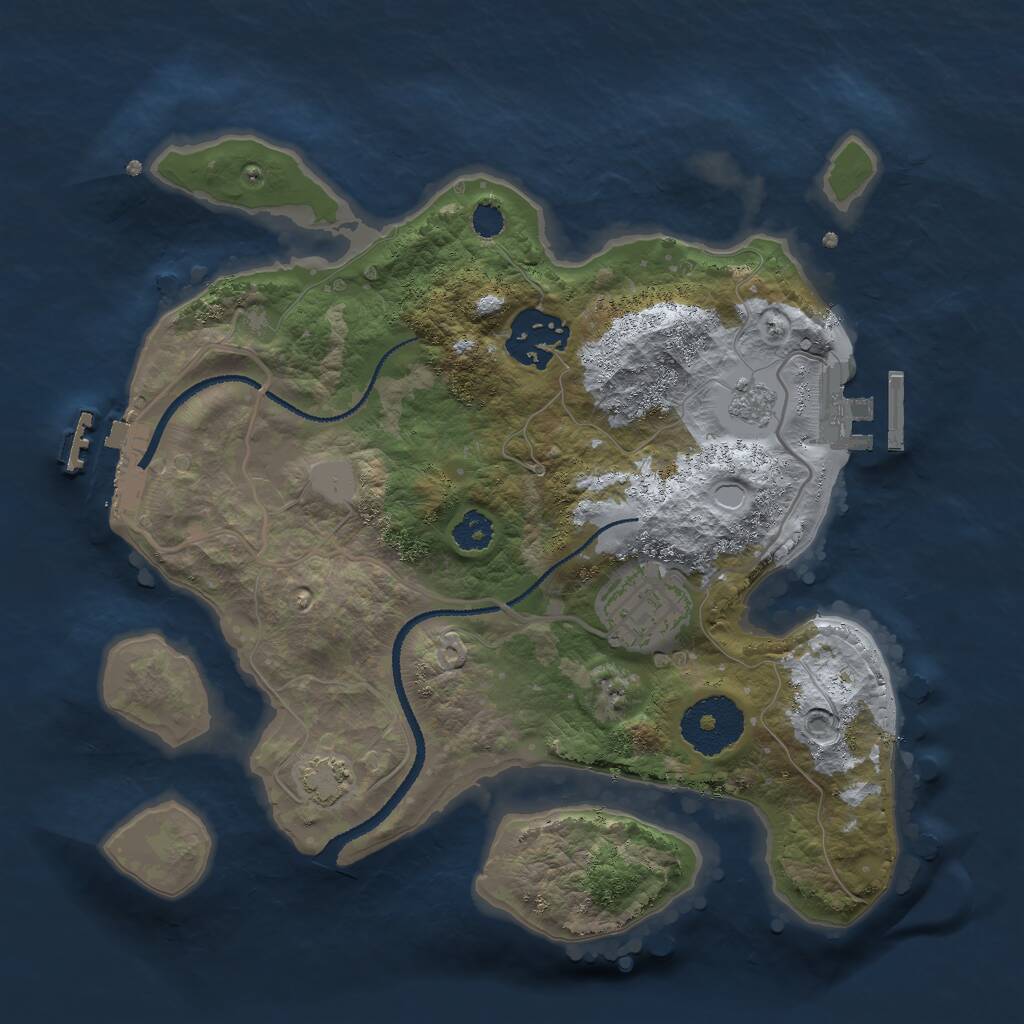 Rust Map: Procedural Map, Size: 2600, Seed: 37553442, 7 Monuments