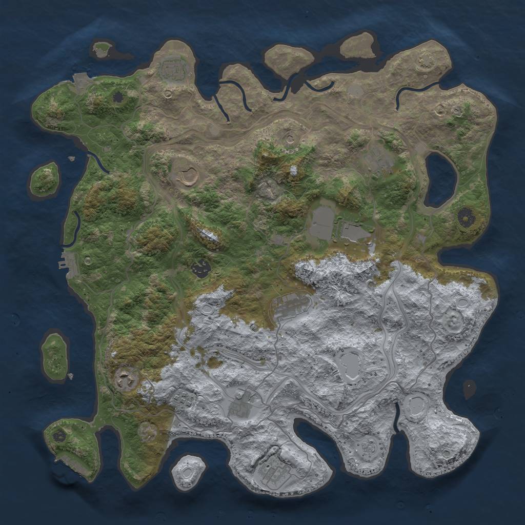 Rust Map: Procedural Map, Size: 4250, Seed: 1071, 18 Monuments