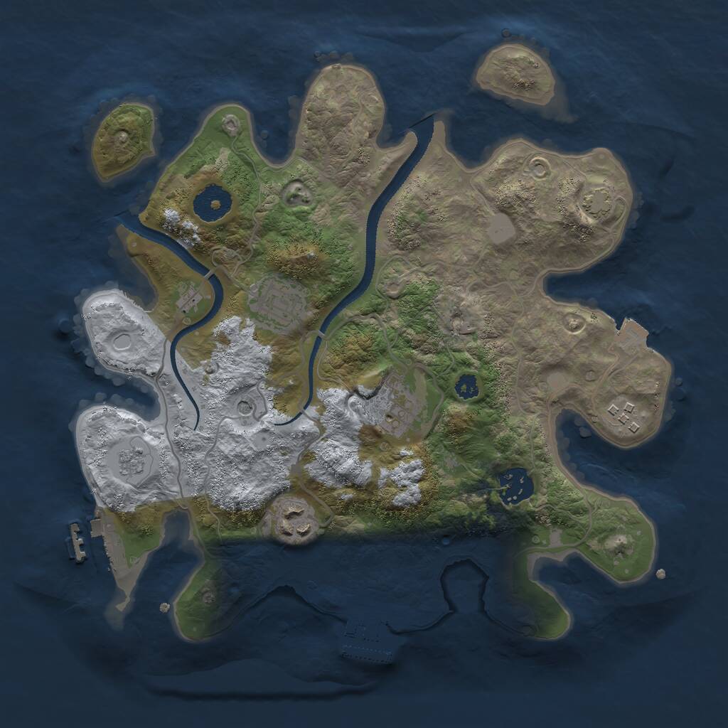 Rust Map: Procedural Map, Size: 3000, Seed: 39744, 11 Monuments