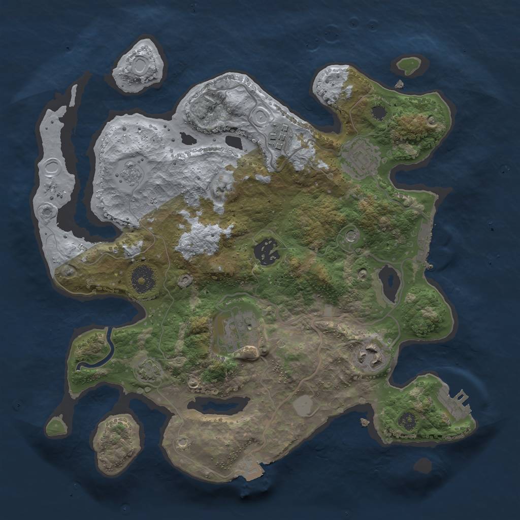Rust Map: Procedural Map, Size: 3000, Seed: 323910340, 13 Monuments