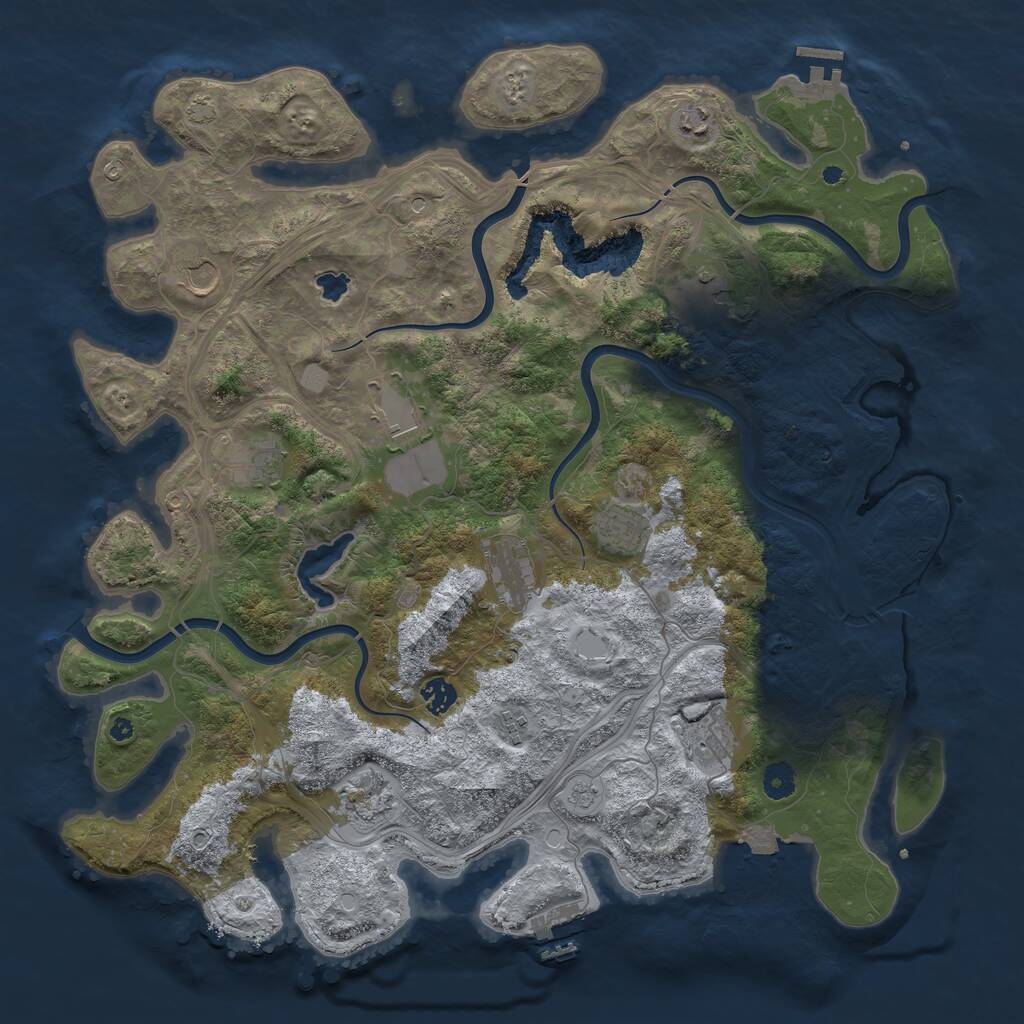 Rust Map: Procedural Map, Size: 4400, Seed: 35623027, 17 Monuments