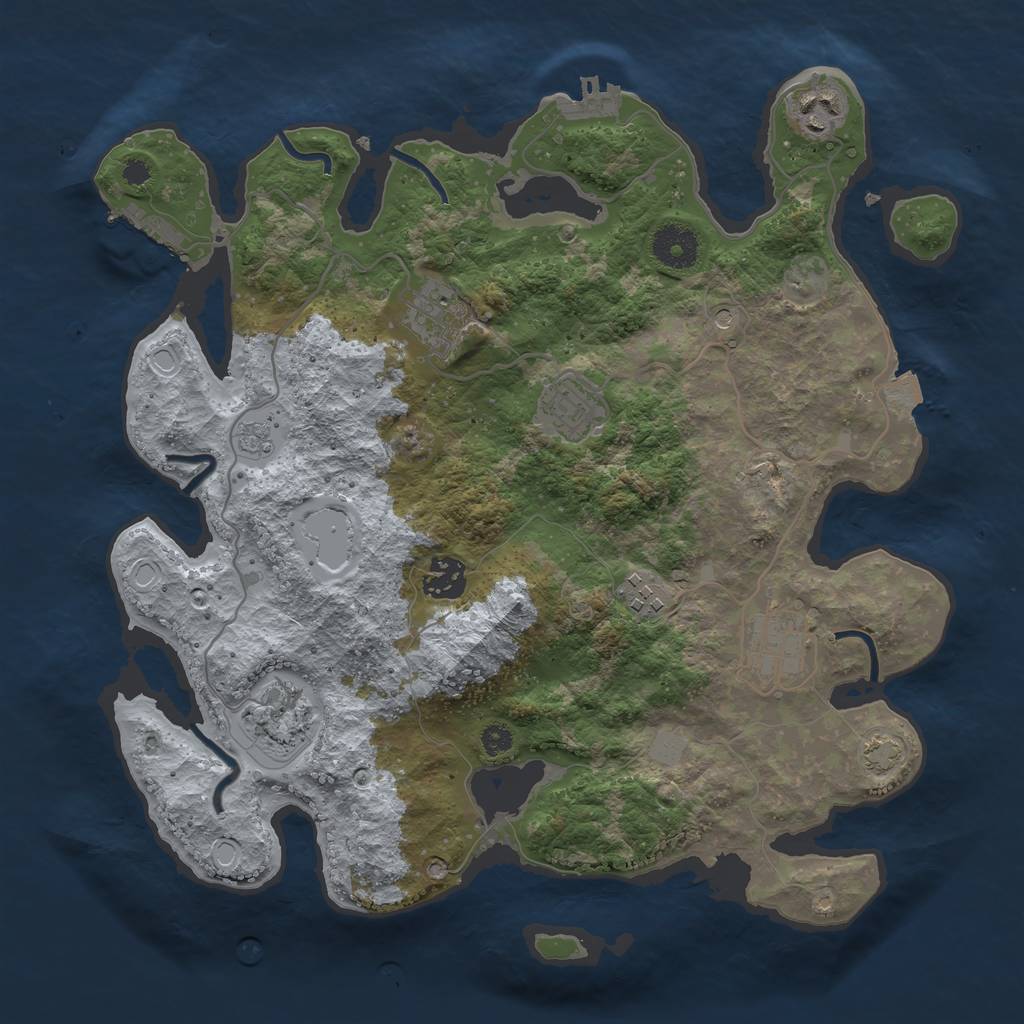 Rust Map: Procedural Map, Size: 3450, Seed: 4995827, 15 Monuments